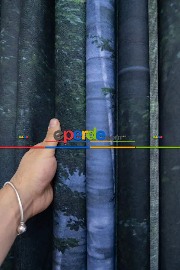 Hazır Ölçülü Dökümlü Kumaştan Yol Manzaralı Baskılı Pilesiz Fon Perde 1. Kalite 180cm X 255cm 