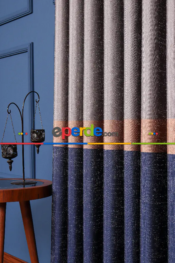 Salon - Yeni Sezon Pano Fon Perde - Lacivert- Vizyon