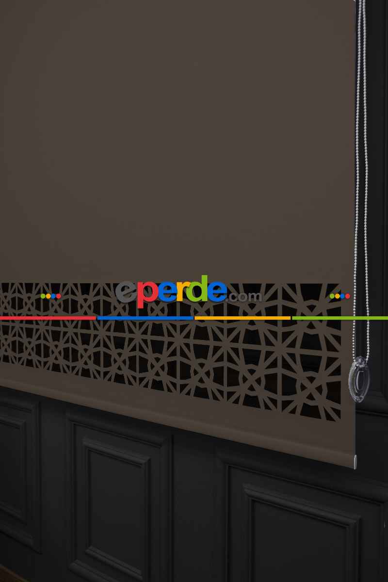 Kahverengi Lazer Kesim Mat Stor Perde (ister Düz - İster Lazer Kesimli Satın Alın)