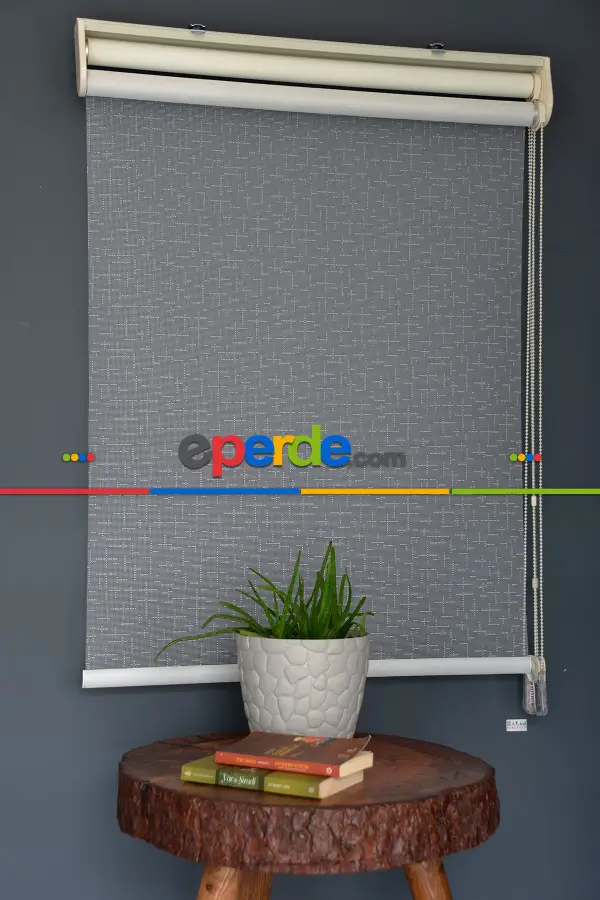 Halim Perdesan Dacuz-90 Beyaz Renk Etekli Veya Eteksiz Çift Mekanizmalı Tül Stor Perde