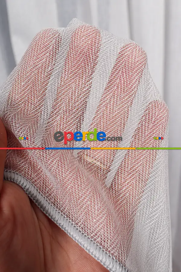 Salon Tül Modelleri - Garvolin Gri Düz Tül Perde