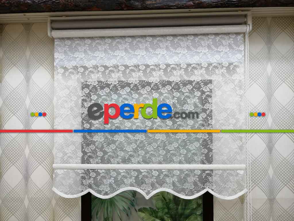 Çifli Sistem Tül Ve Stor Perde Bdz ( 815 )- Beyaz