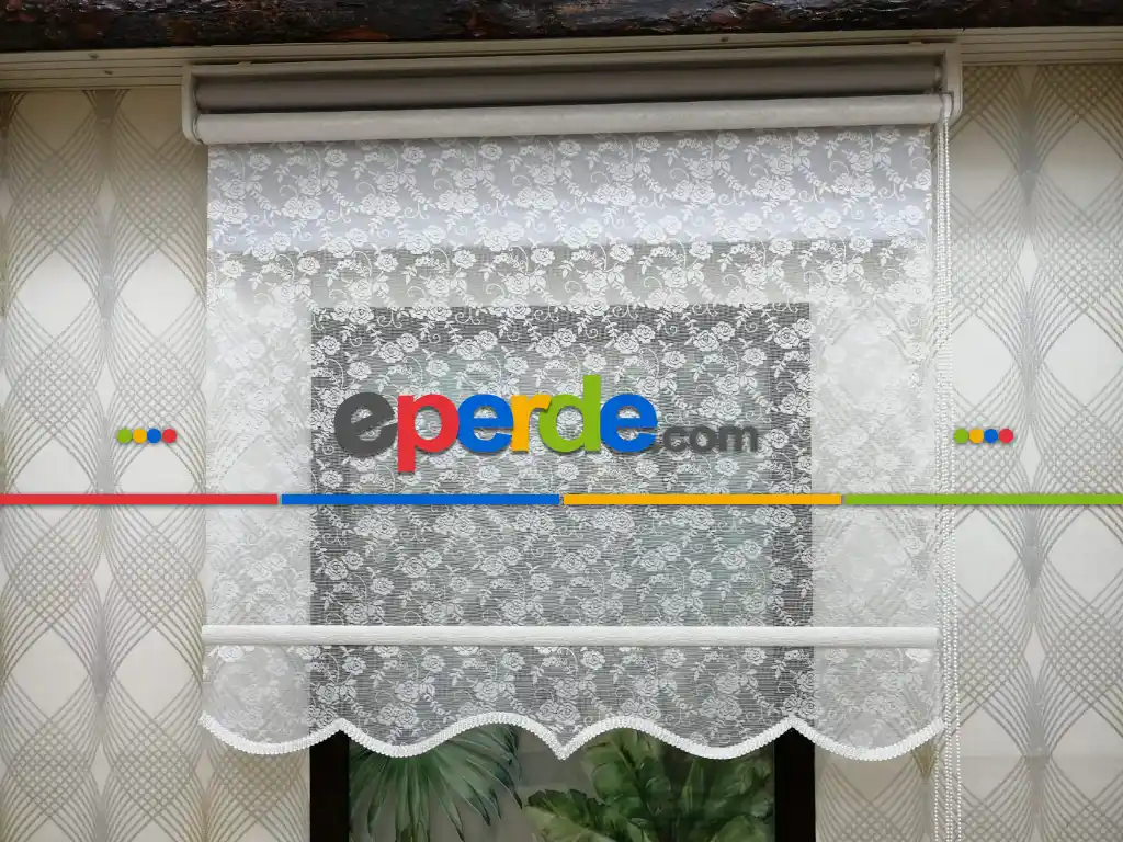 Çifli Sistem Tül Ve Stor Perde Bdz ( 815 )- Beyaz