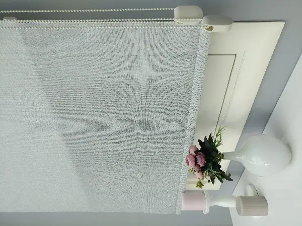 2025 Sezonu - Çiftli Sistem Naturel Keten Tül Stor- Mavi Grimsi