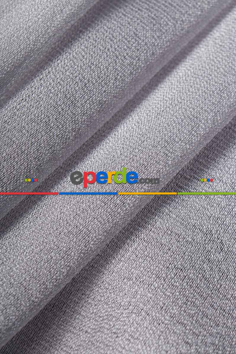 Salon Tül - Gri Düz Tül Perde Ütü Istemez