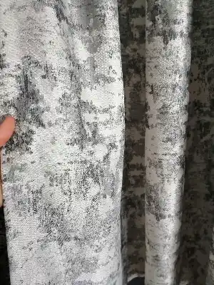 Patine Desenli Gri Desenli Jakar Fon Perde - Gri-füme-antrasit