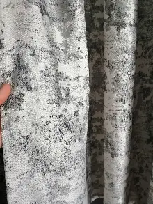 Patine Desenli Gri Desenli Jakar Fon Perde - Gri-füme-antrasit