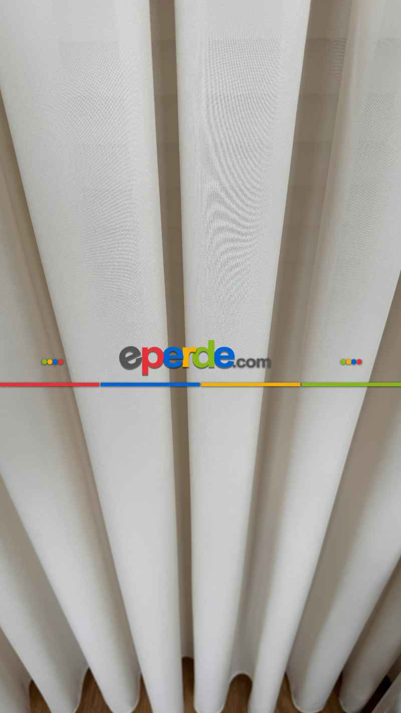 Yatak Odası Krem, İpek Krep Düz Tül Perde, Premium Kalite Serisidir.