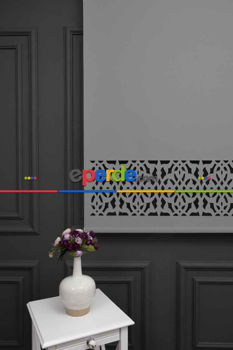 Açık Gri Renk Lazer Kesim Mat Stor Perde (ister Düz - İster Lazer Kesimli Satın Alın)