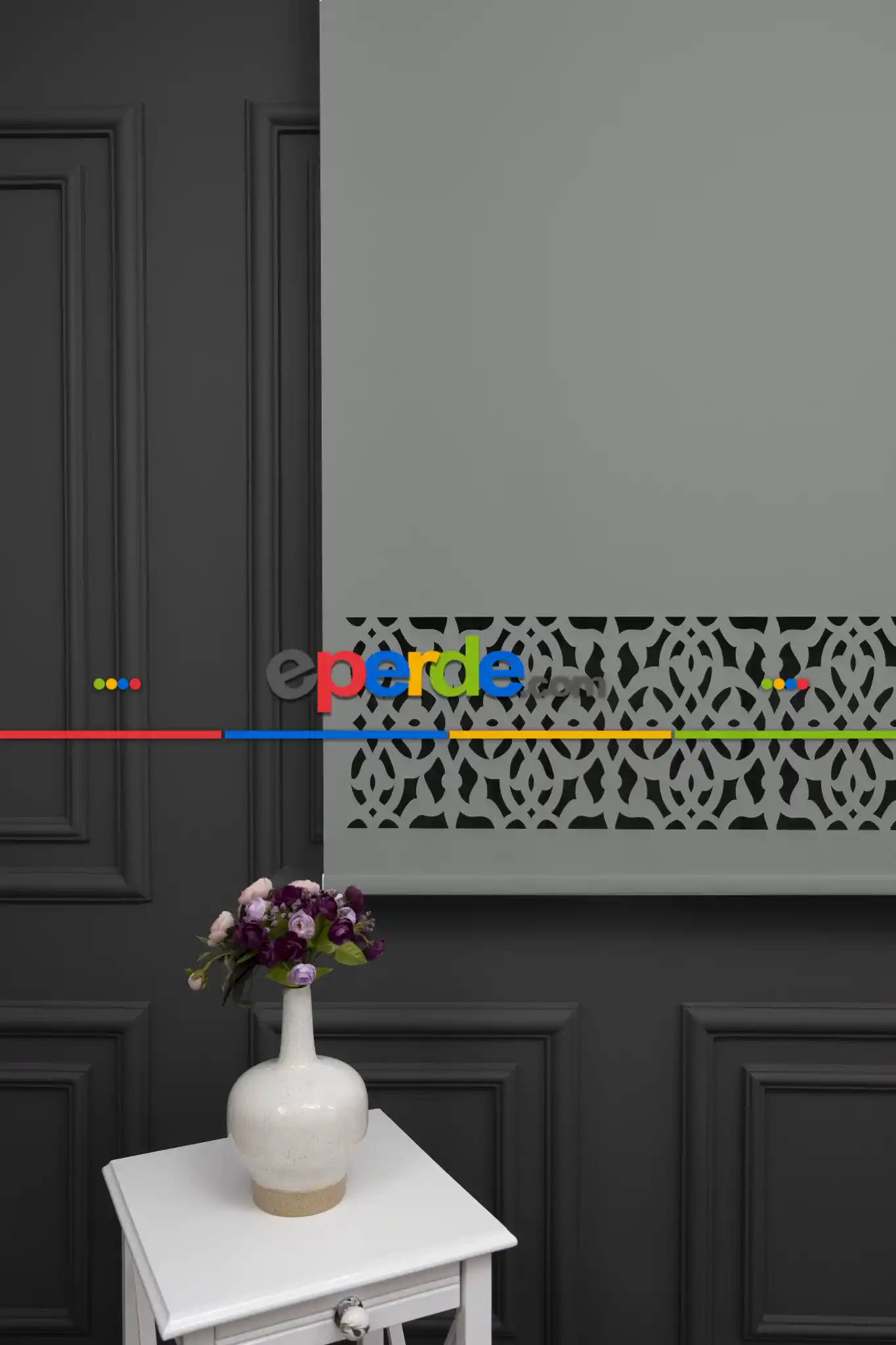 Açık Gri Renk Lazer Kesim Mat Stor Perde (ister Düz - İster Lazer Kesimli Satın Alın)