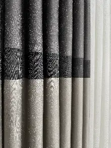 Yatak Odası - Gri Kum Beji Jakar Dokuma Fon Perde, Parlak Zemin