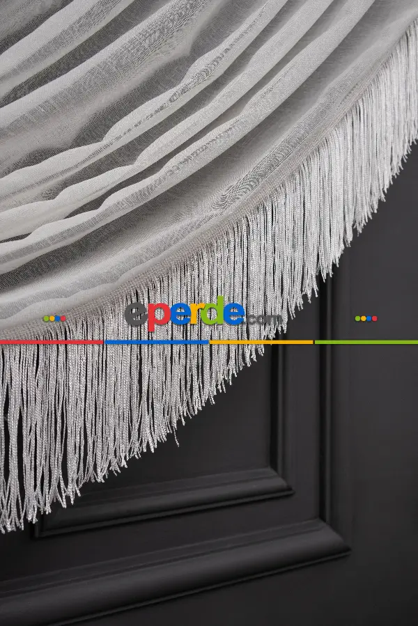 Keten Yalancı Kruvaze - Tülden Fon - Halat İle Yana Toplamalı Tül - Kordon Toplama Tül - Çift Veya Tek Kanat - Aksesuar İlave Ücretlidir - Kurşunlu Tül