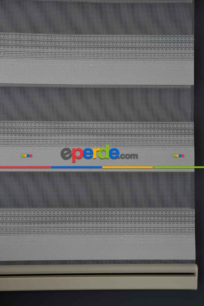 Halim Perdesan Zn-22 Beyaz & Siyah Renk Etekli Veya Eteksiz Zebra Stor Perde
