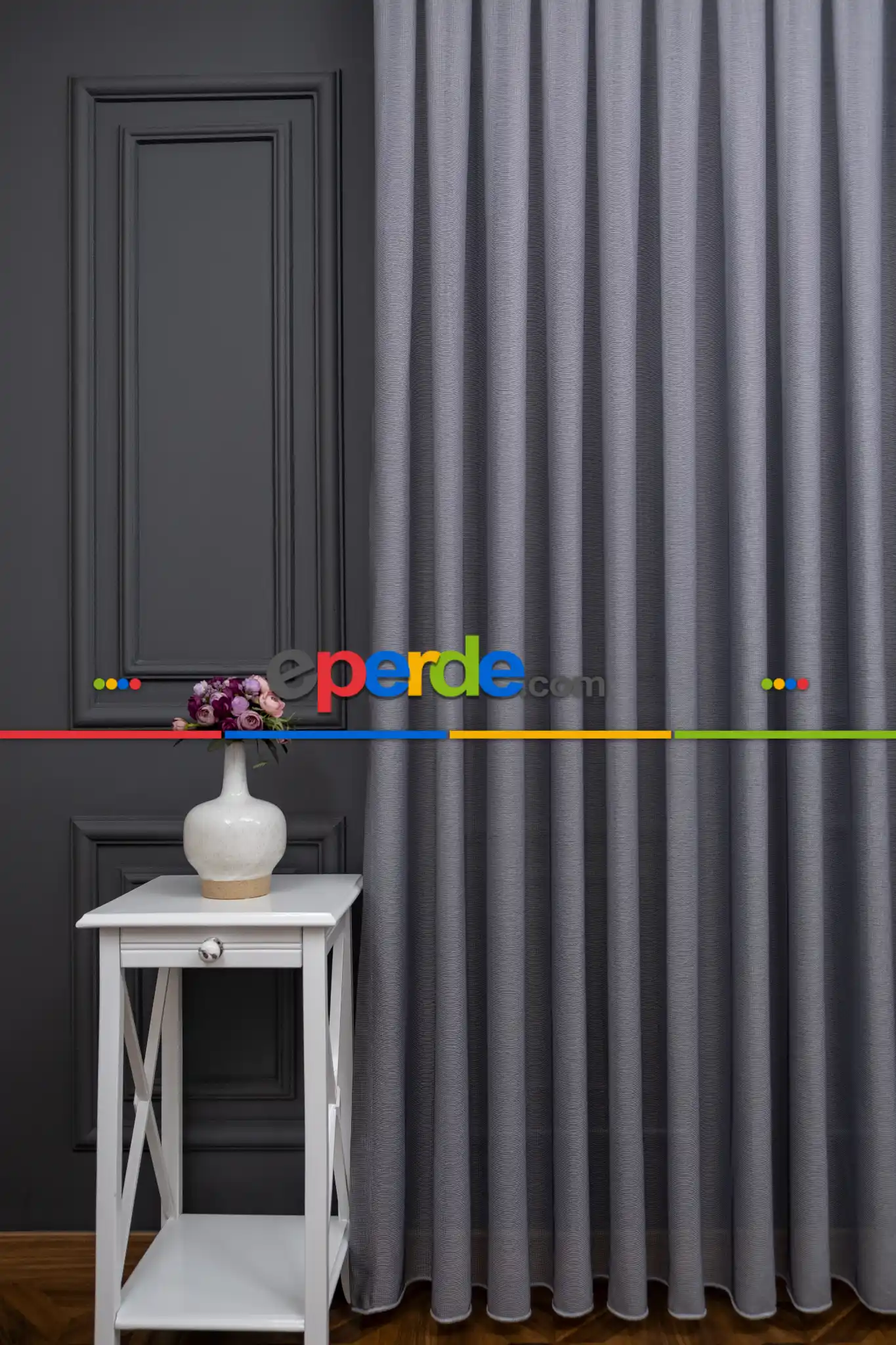 Antrasit Renkli Kedi Tırmalamalarına Dayanaklı Tül Perde