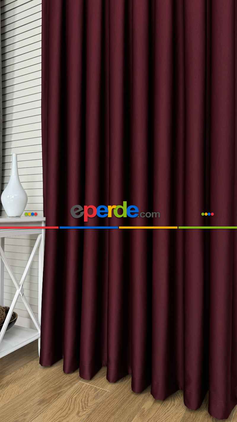 Bordo Blackout - Karartma Fon Perde, Premium Kalite Serisidir, %90 Oranında Işığı Keser