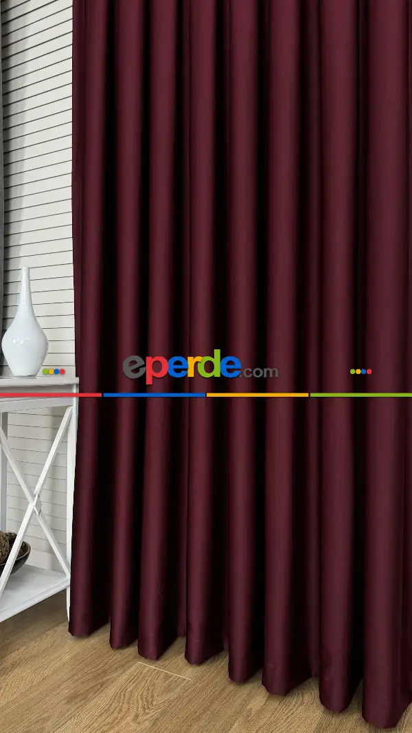 Bordo Blackout - Karartma Fon Perde, Premium Kalite Serisidir, %90 Oranında Işığı Keser
