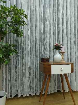 Mutfak Tül Perde Spor Desen - Ütü İstemez- Ekru