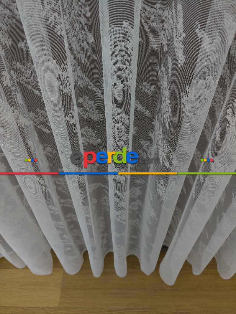 Mutfak Tül Perde Spor Desen - Ütü İstemez- Ekru