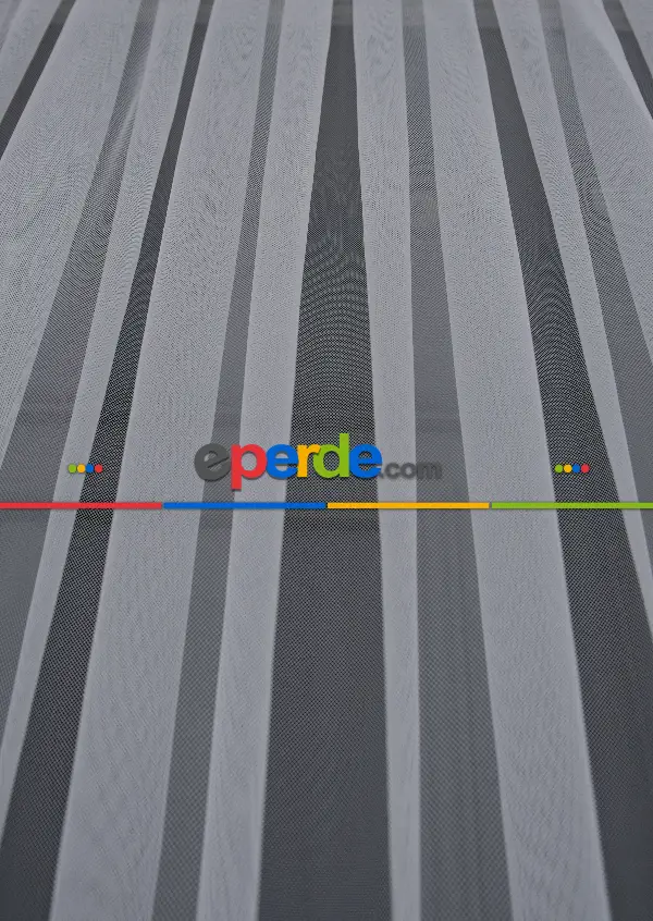 Petek Zemin Turuncu Ve Lacivert Renkli Geometrik Desenli Grek Baskılı Tül Perde