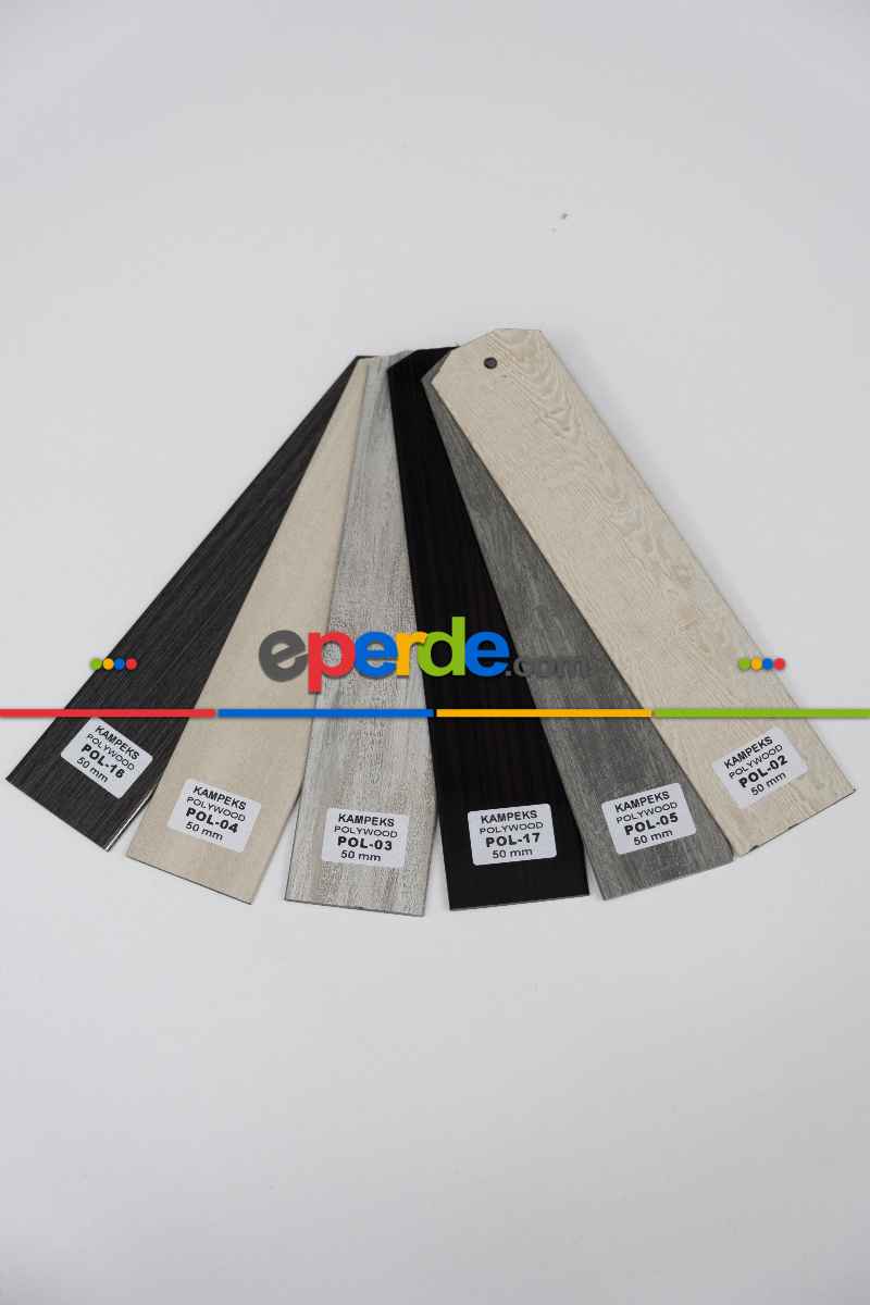 Oda Perde - 50 Mm Ahşap Görünümlü Jaluzi Perde, Polywood ,su İle Temastan Etkilenmez , Alev Almaz, Antrasit, Siyah Ve Ahşap Tonlarında
