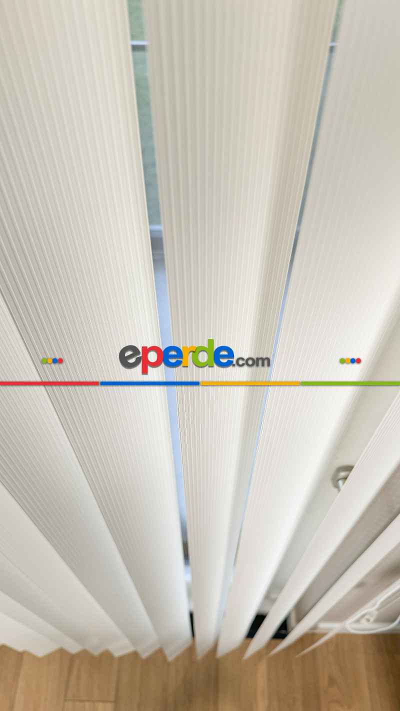 Krem Çizgili Pvc Dikey Perde, Dikey Stor Perde
