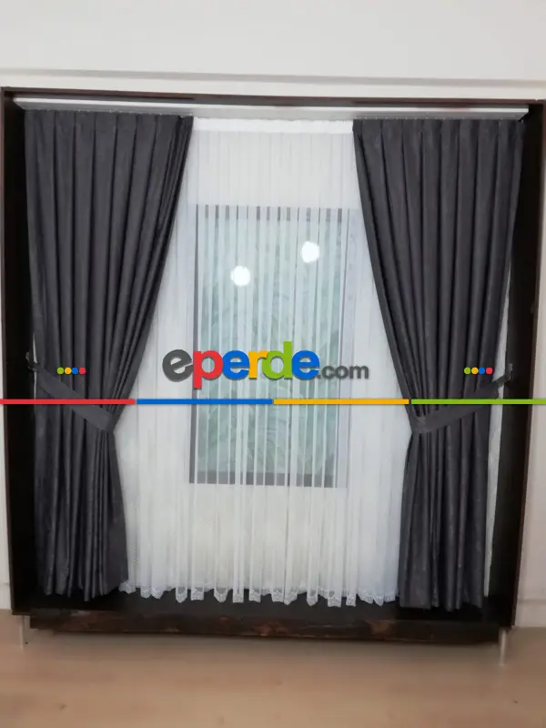 Soft Koyu Gri Fon Perde- Gri Koyu