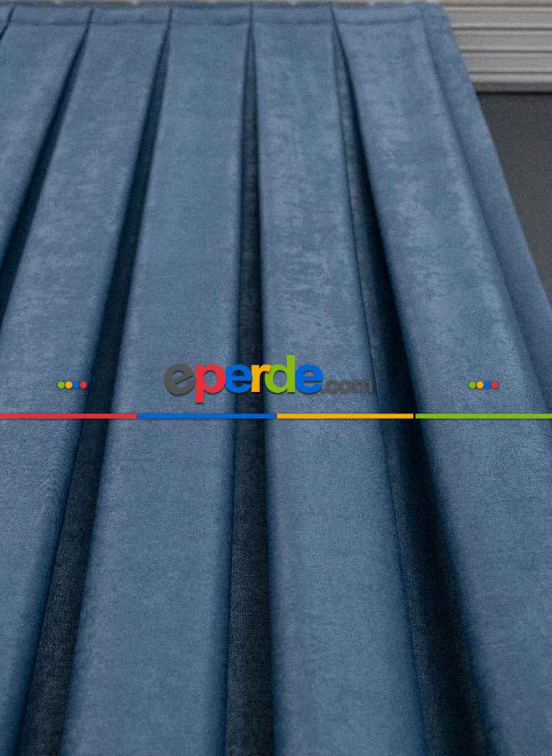 Düz Soft Fon Perde- İndigo Mavi