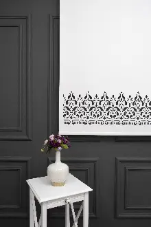 Ekru Renk Lazer Kesim Mat Stor Perde (ister Düz - İster Lazer Kesimli Satın Alın)