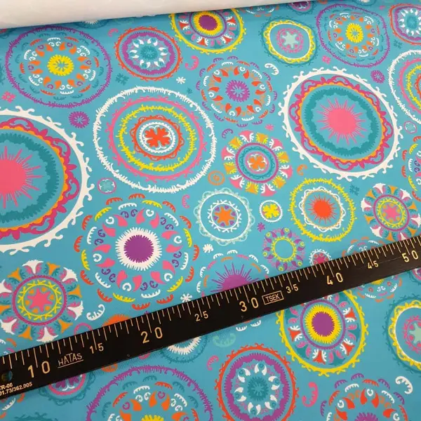 Mutfak Fon Perde Baskılı K621 E- Mavi