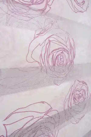 Çiçek Desen Zebra Perde- Pembe