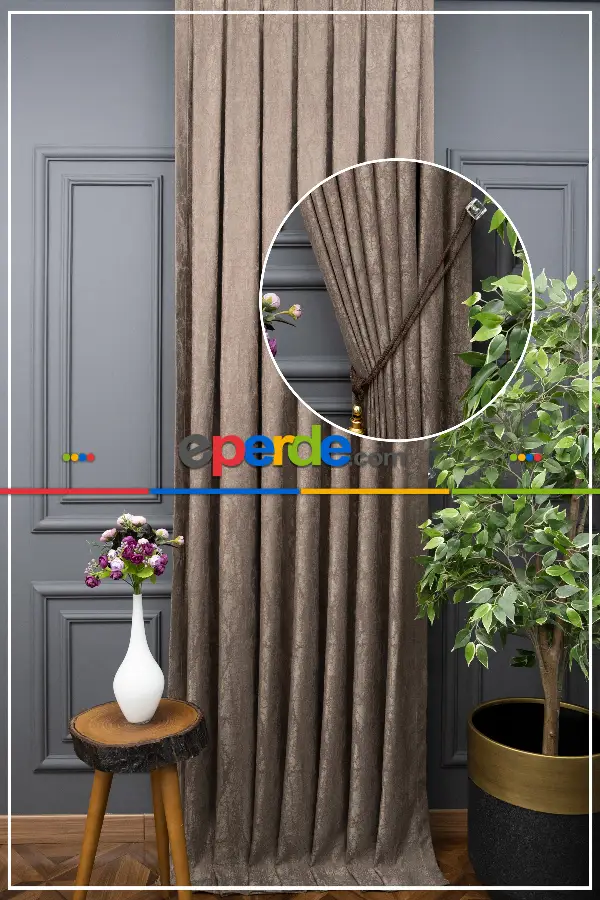 Düzrenk Kadifemsi Fon Perde En 150 Cm