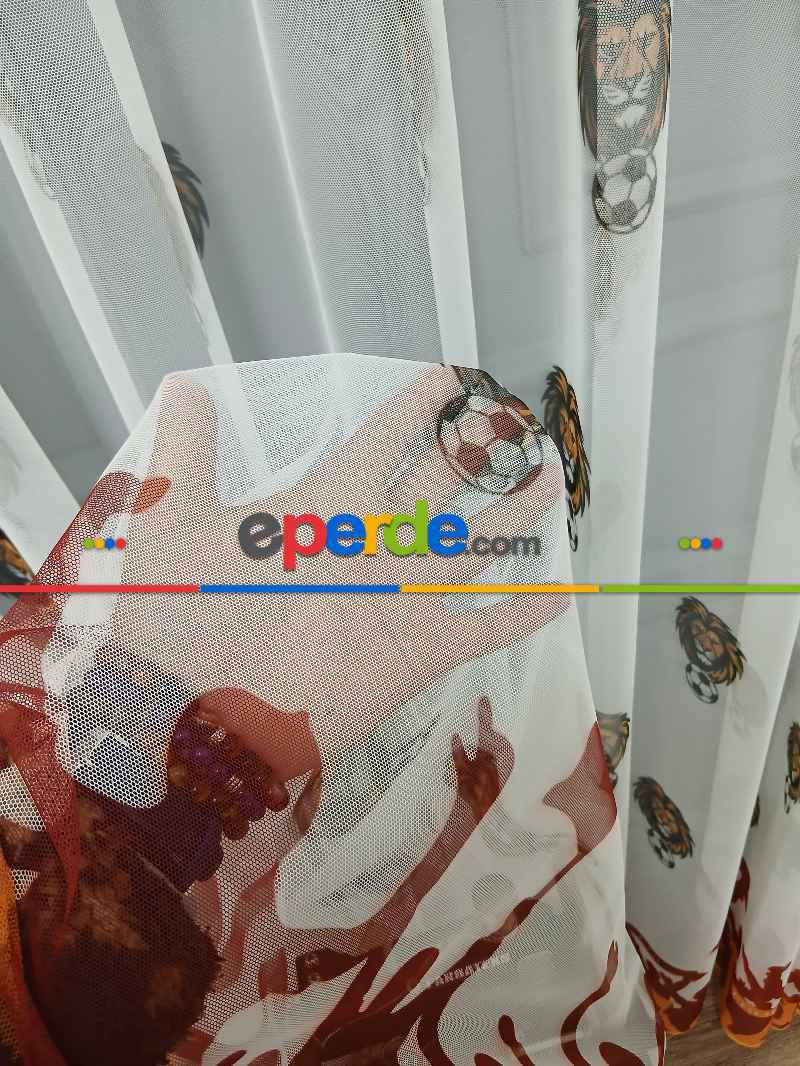 Gs Ultraslan Cimbom Taraftar Sarı Kırmızı Tül Perde