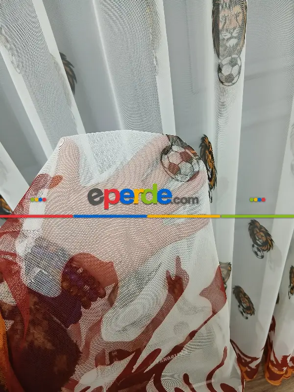 Gs Ultraslan Cimbom Taraftar Sarı Kırmızı Tül Perde