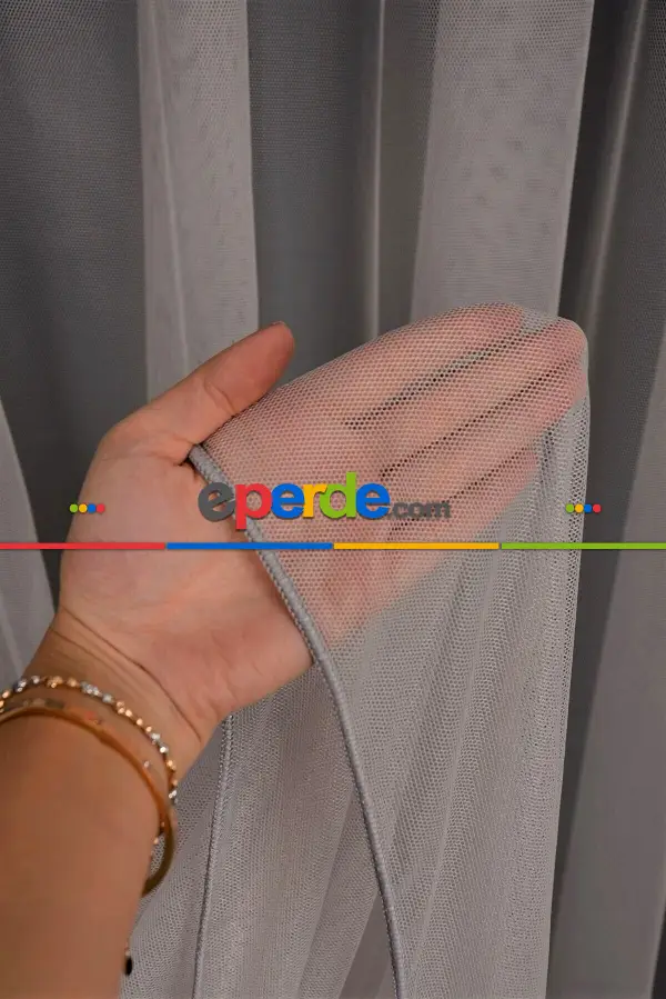 Mutfak Tül Modelleri - Grek Tül, Gri Renk, Yumuşak, Buruşmaz