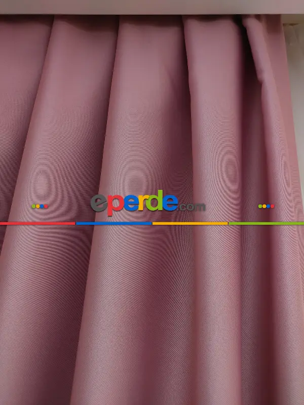 Gül Kurusu Blackout Düz Fon Perde- Gül Kurusu