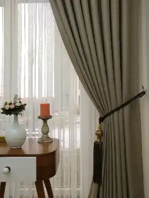 Blackout Fon Perde Hasır Dokulu - Işık Geçirmez ( Sitede Benzeri Yoktur. )- Kahverengi