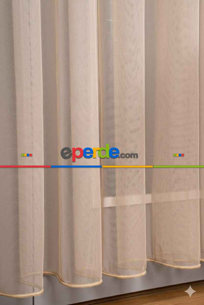Vizon Bej Grek Düz Tül Perde