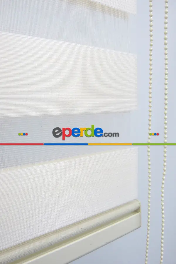 New Düz Zebra Perde- Krem Açık