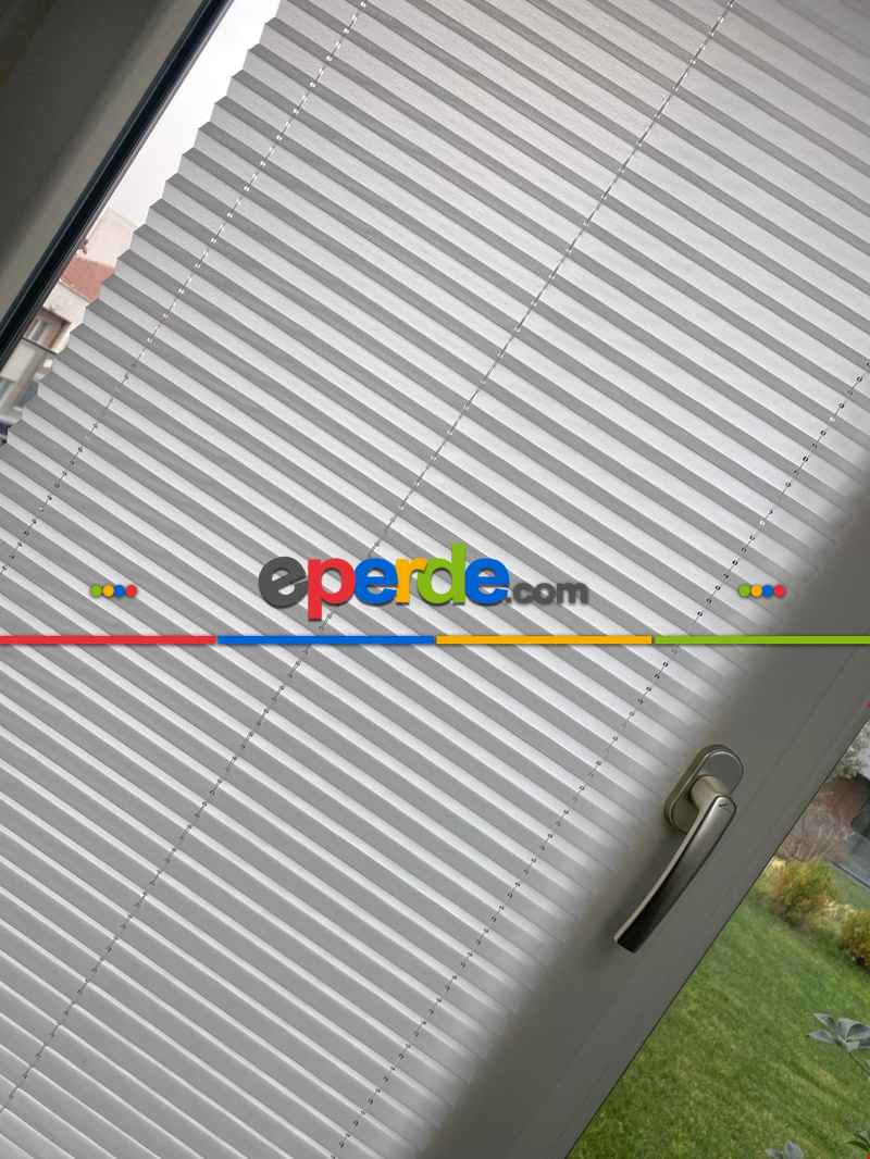 Mutfak - Plisel Perde, Ekru Diamond Seri Cam Balkon Perdesi 1. Kalite Matkapsız Montaj Yaylı Sistem