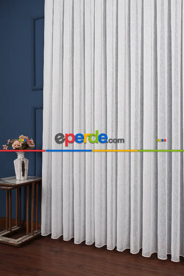 Salon Tül Modelleri - Balık Sırtı Düz Armül Tül Perde Ütü İstemez