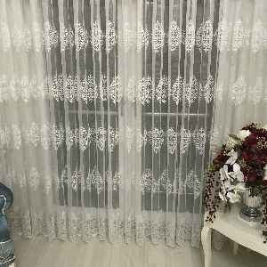Tac Evrean00765 Damask Ütü İstemez Dökümlü Tül- Ekru