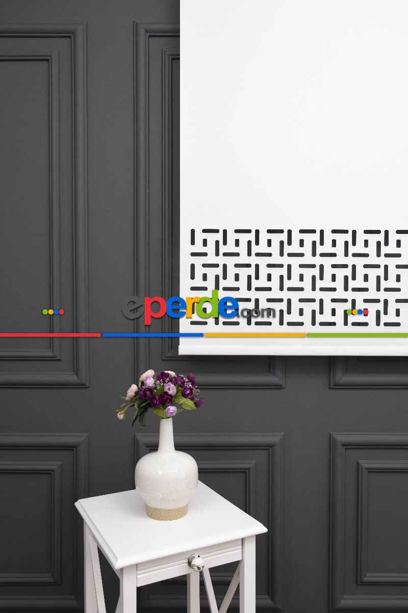 Ekru Renk Lazer Kesim Mat Stor Perde (ister Düz - İster Lazer Kesimli Satın Alın)