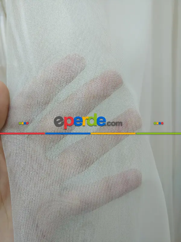 Ekru-bej Geçişli Tül Fon Perde#- Bej-ekru