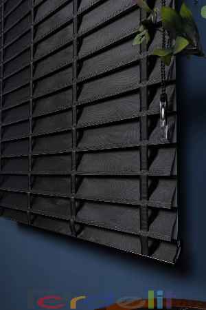 Siyah 50mm Silüet Kumaş Jaluzi Perde