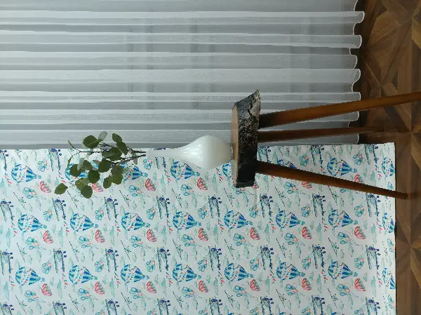 Bebek Odası Fon - Uçak Desenli Fon Perde K679 Kumaşı Kalındır Duck Bezi Değildir.- Mavi