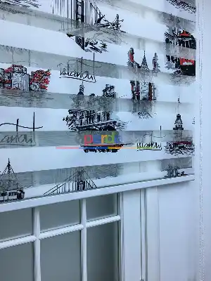Mutfak Zebra Perde Desenli- Siyah