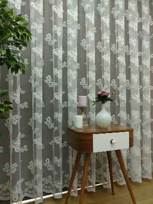 Kelebek Tül Perde- Ekru