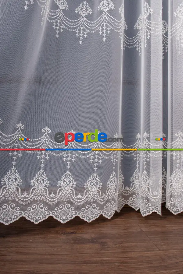 Elit Brode İşlemeli Tül Perde