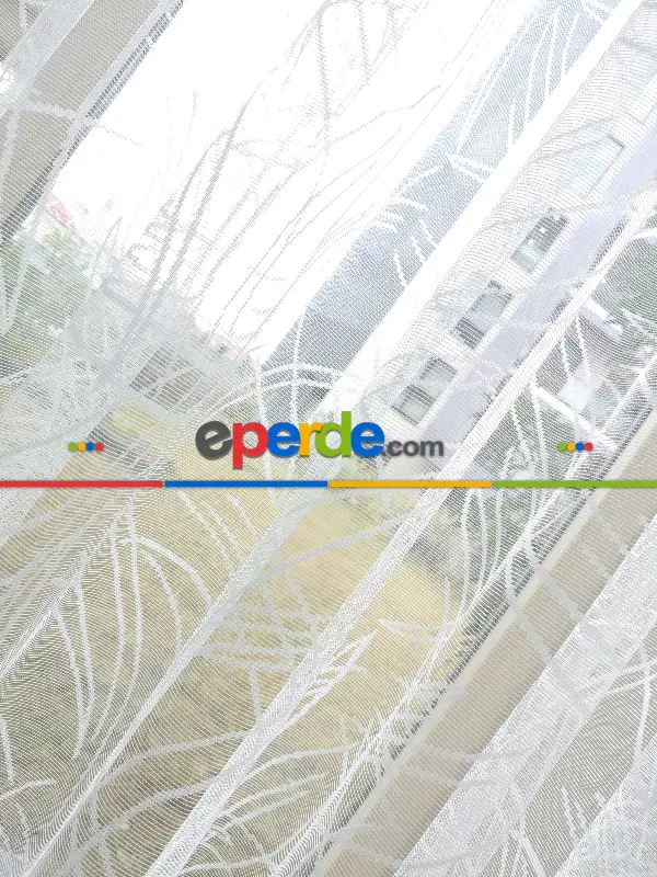 Örme Fransız Dantel 2021 Tül Perde- Ekru