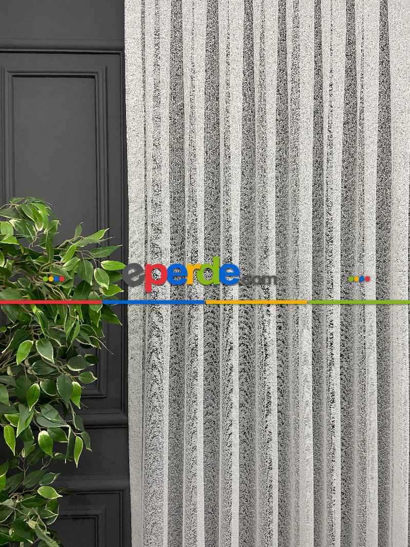 Mutfak Jakarlı Örme Tül Kum Desen- Ekru